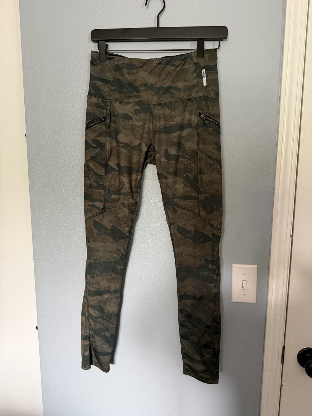RBX Olive Green Camo  Leggings with Zipper Pockets